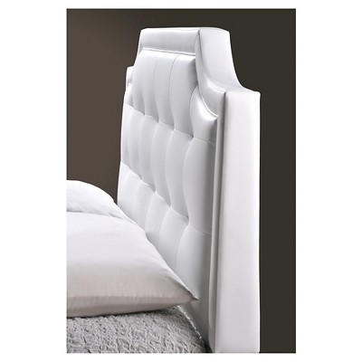 King White Faux Leather Upholstered Bed with Tufted Headboard