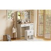 LIVAREEmlen Farmhouse Makeup Vanity Desk with Mirror and Lights,3 Lighting Modes,2 Drawers and Side Cabinet for Bedroom, White - 3 of 4