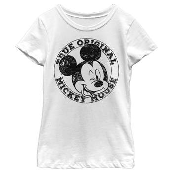 Girl's Disney Mickey Mouse True Original Distressed T-Shirt