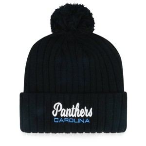 NFL Carolina Panthers Women's Flourish Knit Beanie: Sports Team Logo, One Size Fits Most - 1 of 2