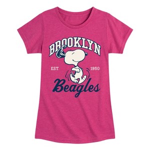 Girls' - Peanuts - Brooklyn Beagles Fitted Short Sleeve Graphic T-Shirt - 1 of 4