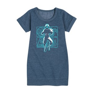 - Avatar: The Last Airbender - Aang Airbender Graphic Short Sleeve Fleece Dress - 1 of 4