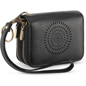 Clotth Womens Wallet - RFID Blocking Vegan Leather Credit Card Holder with 12 Slots & ID Window - Double Zipper Small Purse for Travel,Shopping - 1 of 4