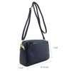 FATMOON Triple Zip Small Crossbody Bag - Faux Leather Shoulder Bag with Gold Tone Hardware and Adjustable Strap - Zipper Closure for Everyday - 3 of 4