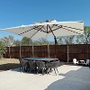 PURPLE LEAF 10' x 13' Double Top Rectangle Patio Umbrella with Base Deluxe Wood Pattern Offset Hanging Umbrella for Pool Garden - 2 of 4