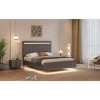 Streamdale Queen Platform Bed Frame with LED Headboard and Upholstery - 3 of 4