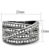 Slickblue Layered CZ Ring for Women, Silver Overlap Band Style, Pave Stones, Polished Stainless Steel, Size 5–10 - 2 of 4