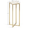 Kate and Laurel Jaspur Square Metal Drink Table, 7x7x21, Gold and White - 2 of 4