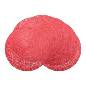 REGALWOVEN Rustic Placemats Set of 6 Woven Placemats with Hollow Design for Dining Table Decor Indoor Outdoor Kitchen Table Mat Wipe Clean - 1 of 4