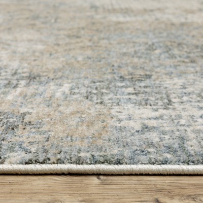Hayden Beige and Blue Abstract Rectangular Area Rug 5'3" x 7'6"
