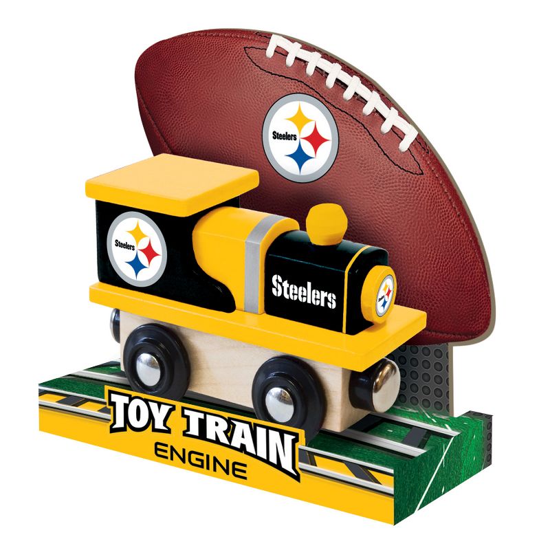 MasterPieces Officially Licensed NFL Pittsburgh Steelers Wooden Toy Train Engine For Kids, 5 of 7