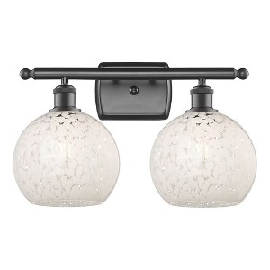 White Mouchette - 2 Light Bath Vanity In Modern Style-11 Inches Tall and 18 Inches Wide - 1 of 1