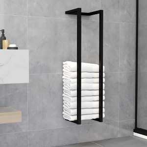 vidaXL Towel Rack Black Iron 37.4 in tall Towel Rack Rectangular - 1 of 4