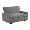 DOMETOUR Light Gray Flannel Living Room Sofabed - 2 of 4