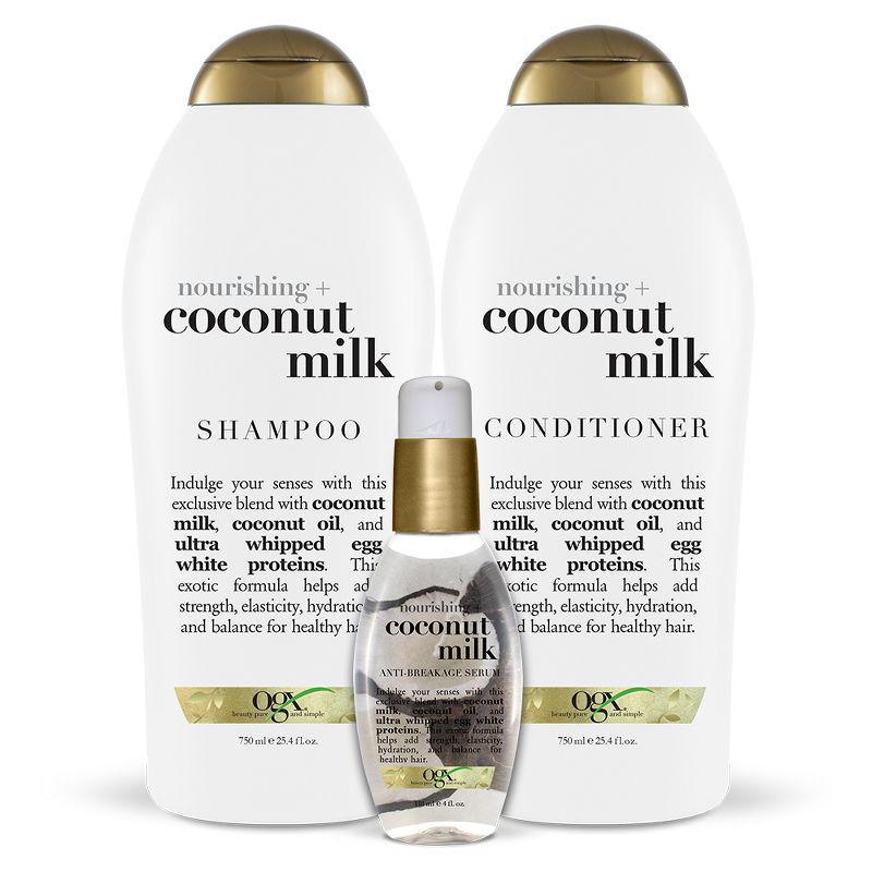 OGX Nourishing + Coconut Milk Anti-Breakage Serum Leave-In Hair Treatment - 4 fl oz, 6 of 10