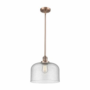 Bell - 1 Light Stem Hung Mini Pendant In Industrial Style-13 Inches Tall and 12 Inches Wide - 1 of 1