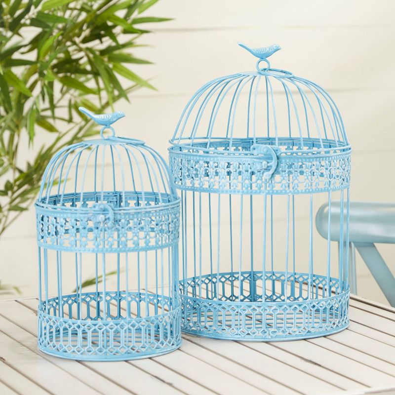 Set of 2 Metal 15.6" Country Cottage Birdcage - Olivia & May, 3 of 8
