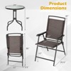 Tangkula 3 Pieces Bistro Set Outdoor Furniture Set w/Tempered Glass Table Umbrella Hole Quick-dry Fabric - 4 of 4