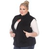 Plus Size Zip up High Pile Fleece vest -White Mark - 2 of 4