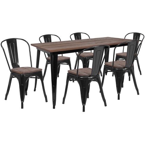 Dining set with metal chairs new arrivals