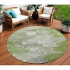 Olive Green And Gray Abstract Washable Indoor Outdoor Area Rug - 2 of 4