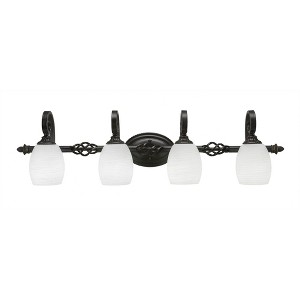Toltec Lighting Elegante 4 - Light Vanity in  Dark Granite with 5" White Linen  Shade - 1 of 2