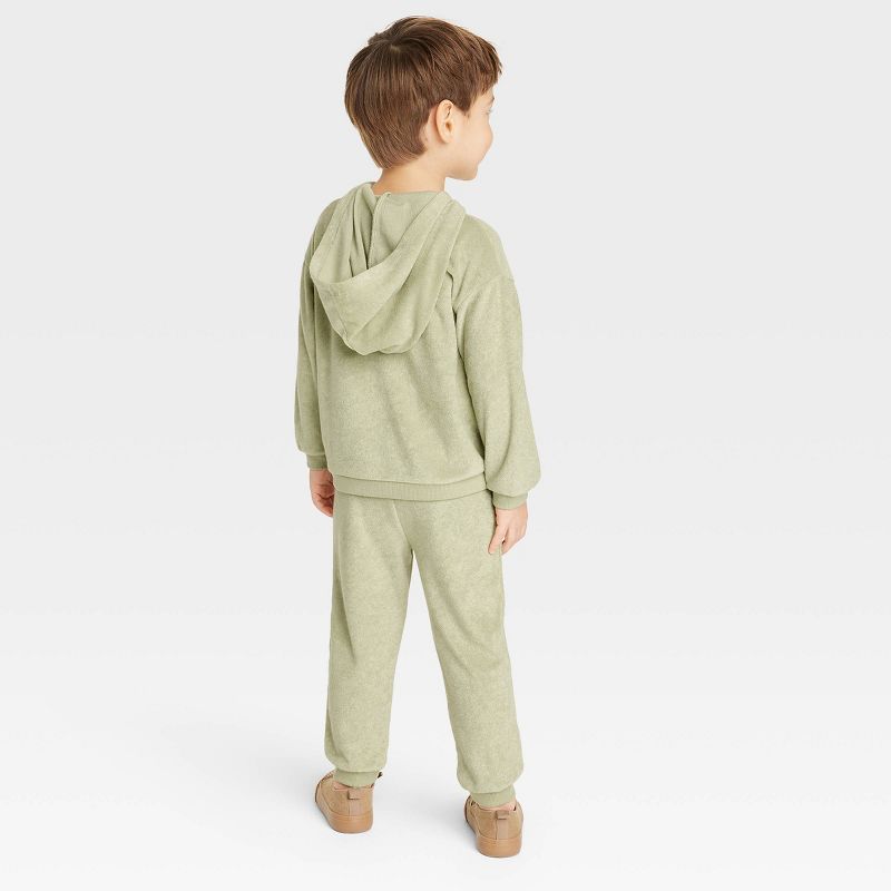 Grayson Collective Toddler Terry Towel Hoodie & Jogger Pants Set - Sage Green, 2 of 6