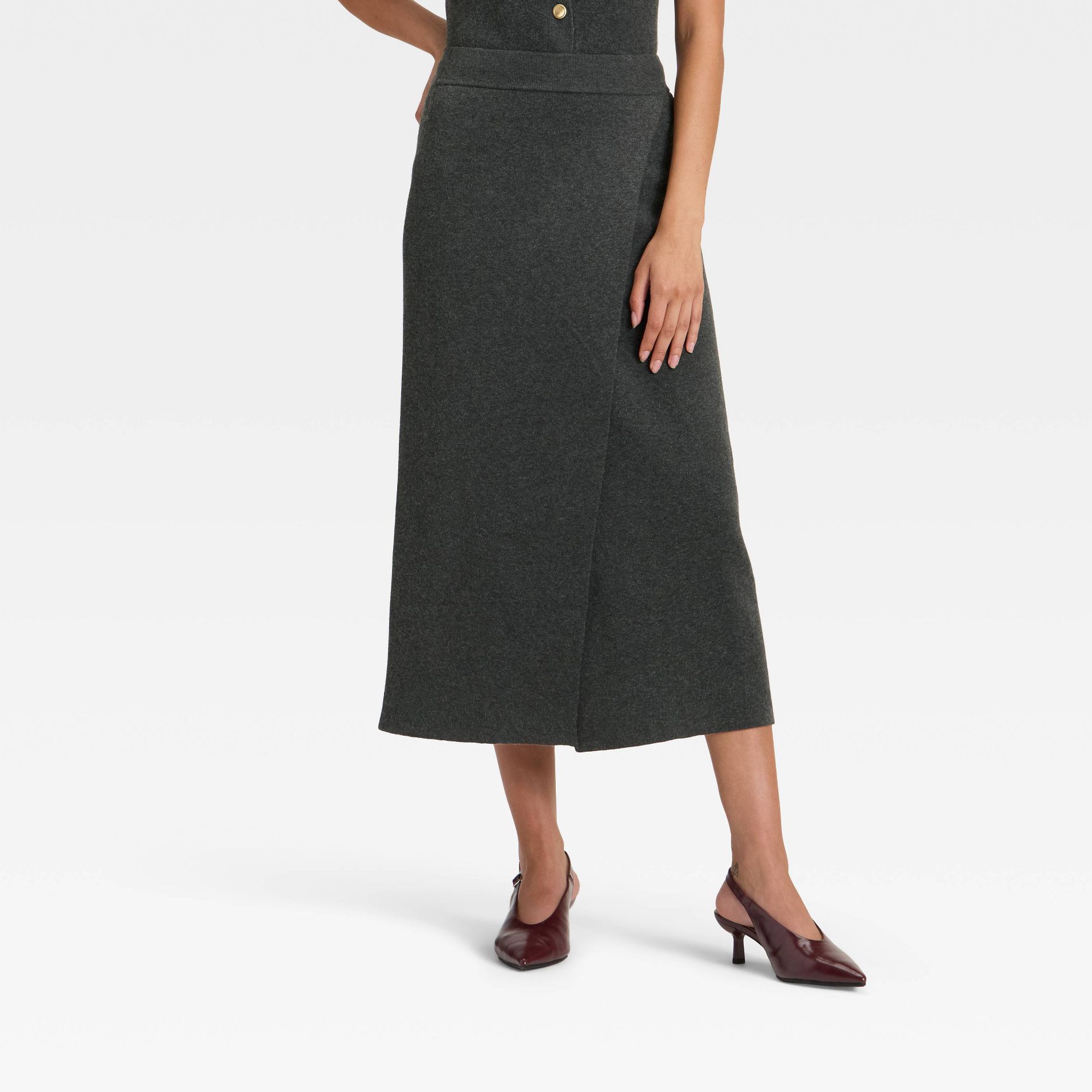 Women's Wrap Column Midi Skirt - A New Day™