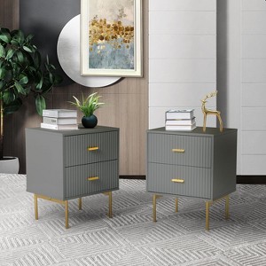 Ceandro Contemporary Classic 2-Drawer Nightstand Set of 2|ARTFUL LIVING DESIGN-NAVY - 1 of 4