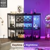Aheaplus 47.24" Storage Wine Bottle & Glass Rack with Lights and Outlets - 3 of 4