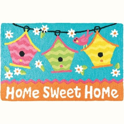 Jellybean Birdhouses Rug – Whimsical Indoor/Outdoor Accent Mat with Colorful Birdhouse Design, Durable, Washable & Fade-Resistant, 20" x 30