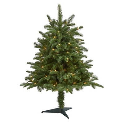 Nearly Natural 3-ft South Carolina Spruce Artificial Christmas Tree with 100 White Warm Light and 458 Bendable Branches