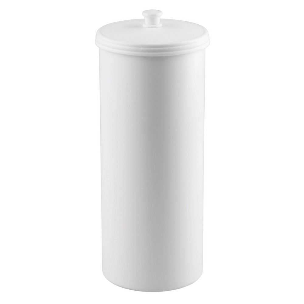 Photos - Toilet Paper Holder iDESIGN The Kent Collection Plastic  White: Freestanding Tissue Canister, 15.3" Height