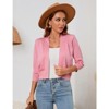 Coolmee Women's 3/4 Sleeve Cropped Cardigan Knit Sweaters Lightweight Open Front Shrug Bolero - 4 of 4