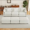 112.6" Modern Corduroy Sectional Sofa with 3 Ottomans & Storage Pockets - Modular U-Shaped Couch for Living Room - 2 of 4