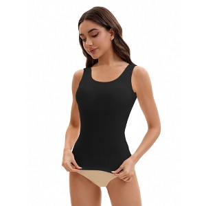INSPIRE CHIC Women's Wide Strap Built-In Padded Bras Casual Tank Camisoles - 1 of 4