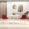 NicBex 3-Piece Round Dining Set, Trestle Dining Table with 2 Velvet Side Chairs for Living Room, White Dining Table with Dining Chairs - 2 of 4