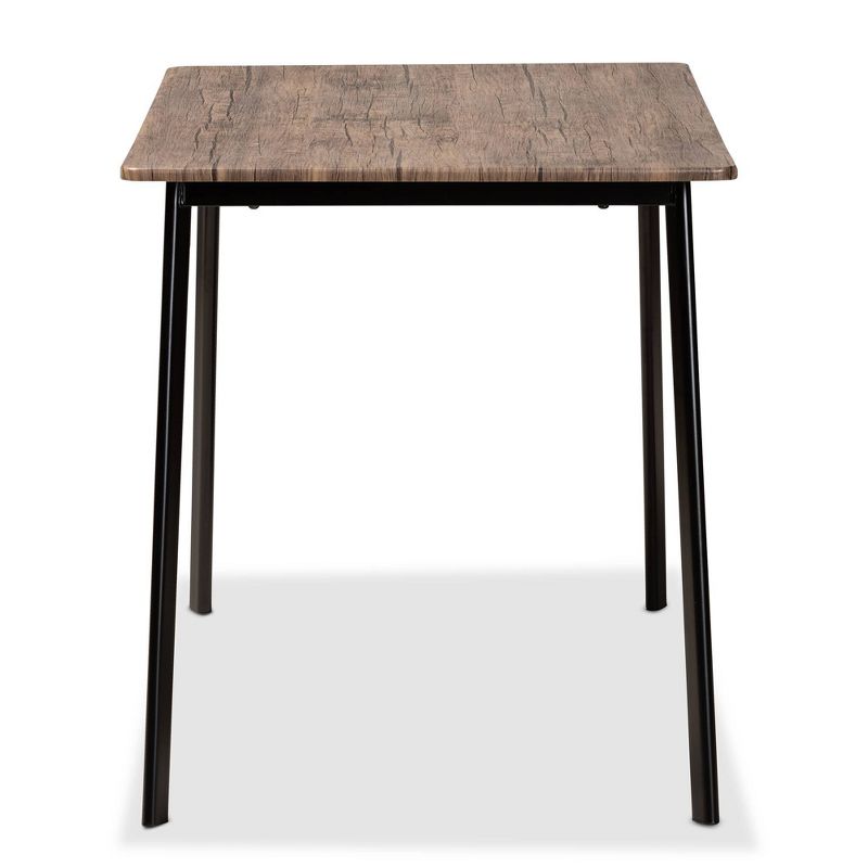 Calder Wood and Metal Dining Table Walnut Brown/Black - Baxton Studio, 4 of 11