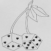 Rerun Island Women's Cherry Dice Hearts Short Sleeve Graphic Cotton Retro Vintage Ranger Baby Tee - White Caviar L - 2 of 4