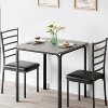 3-Piece Kitchen Dining Room Table Chair Set for Small Space, Indoor Modern Dinette Set for 2, Square Dinner Table Set for Dinette, Breakfast - 3 of 4