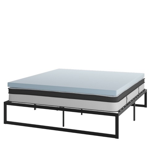 Emma and Oliver Complete Bed Set: Metal Platform Frame; Hybrid Pocket Spring Mattress in a Box and Cool Gel Memory Foam Topper - image 1 of 4