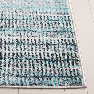 Reversible Medallion Blue Synthetic 24x12 Rectangular Rug