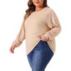 Agnes Orinda Women's Plus Size Crew Sparkle Sequin Long Sleeve Shimmer Glitter Party Shirts Blouses - 2 of 4