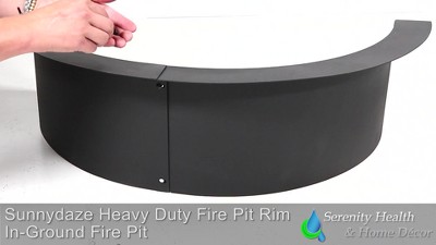 Sunnydaze 42-Inch Black Steel Fire Pit Ring Insert