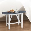 3-Piece Wood Counter Height Drop Leaf Dining Table Set with 2 Upholstered Chairs for Small Spaces and Dining Room - 3 of 4