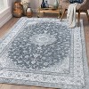Washable Vintage Rug Non Slip Low Pile Rug Soft Throw Floor Cover Floral Foldable Indoor Carpet for Living Room Bedroom Playroom Nursery - 3 of 4