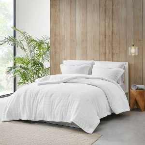 Okak Ivory White Plush Polyester Bed Comforter Set with Hypoallergenic Down Alternative Filling,Reverse Lightweight Comforter Bedding Sets - 1 of 4