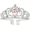 Juvale 21st Birthday Sash and Crown Set, Finally 21 Hot Pink Reflective Sash and Rhinestone Crown Tiara for 21st Birthday Party Supplies - 4 of 4