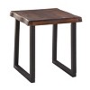 Syemin End Tables Rustic 2-Tier Side Table with Storage Shelf, Narrow Nightstand, Minimalist Accent Table, Farmhouse End Table, Brown, 22"*22"*24.25" - 2 of 4