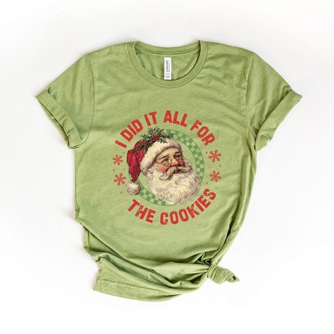 Simply Sage Market Women's Did It For The Cookies Santa Short Sleeve Graphic Tee - image 1 of 4